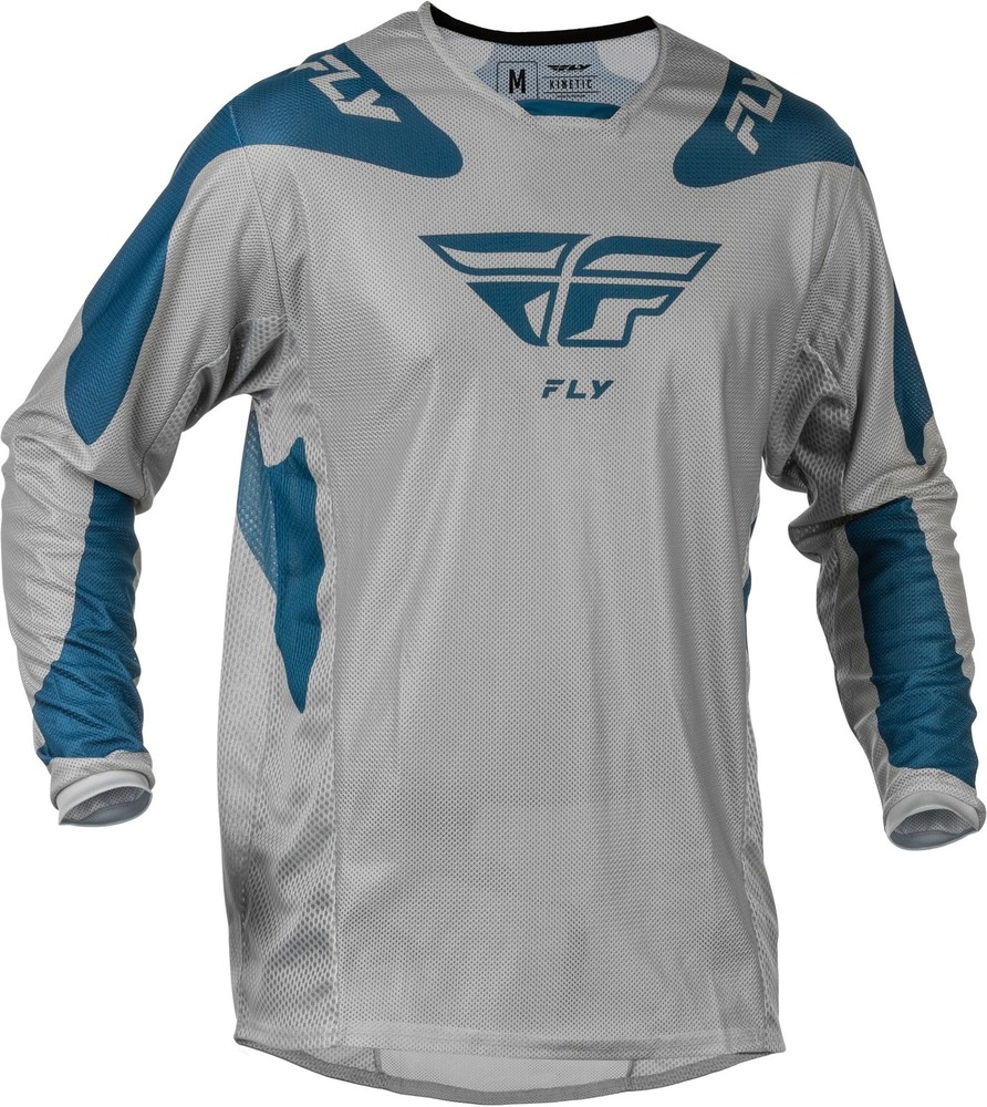 Fly Racing Kinetic Mesh Sym Jersey Grey/Blue Medium 379-312M