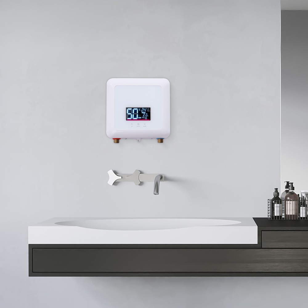 5500W 110V Tankless Hot Water Instant Heater Electric Shower Kitchen Boiler Bath