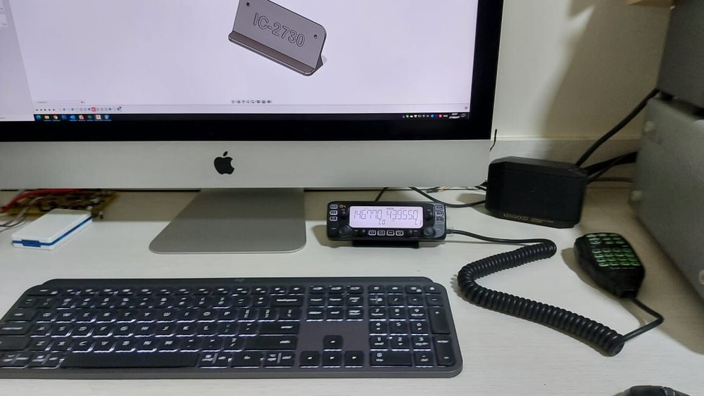 Custom Angled Desk Stand for Icom IC-2730 Control Panel