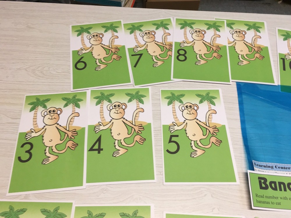 Banana Counting Learning Center- Math Mats MATS - Laminated Mats