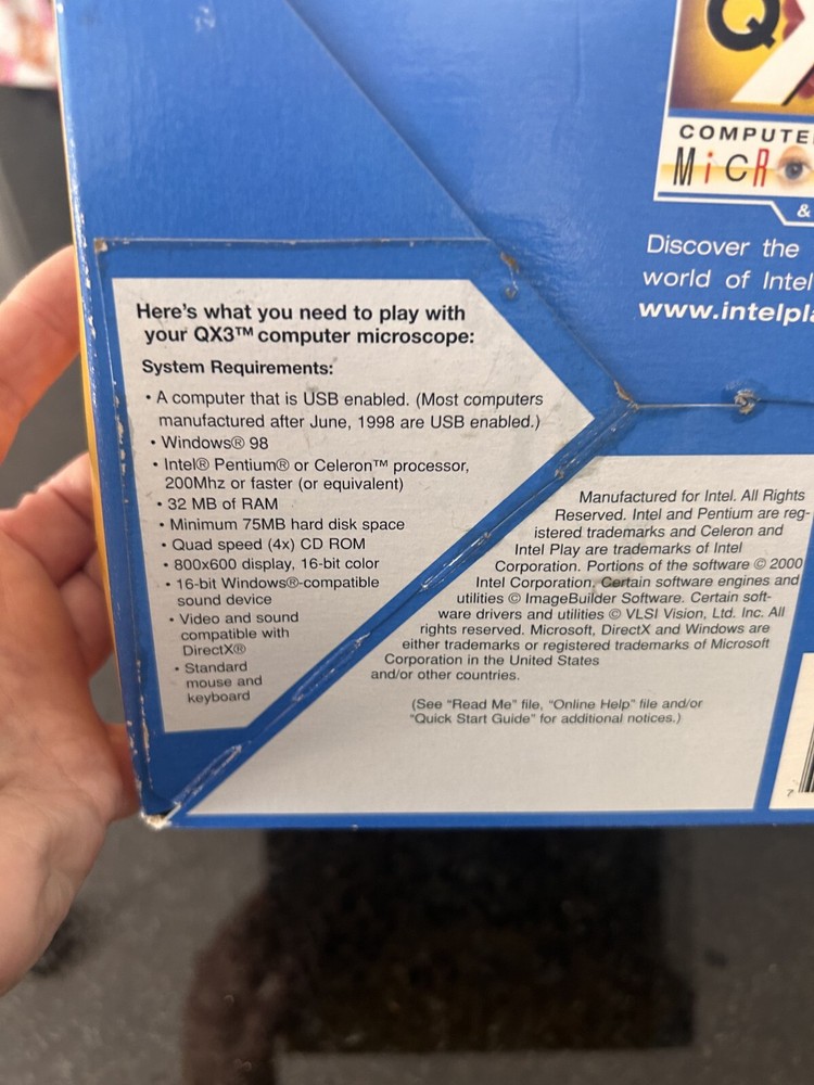 Intel Play QX3+ Computer Microscope Electronics Windows 2000, 98, 98 SE, ME VTG