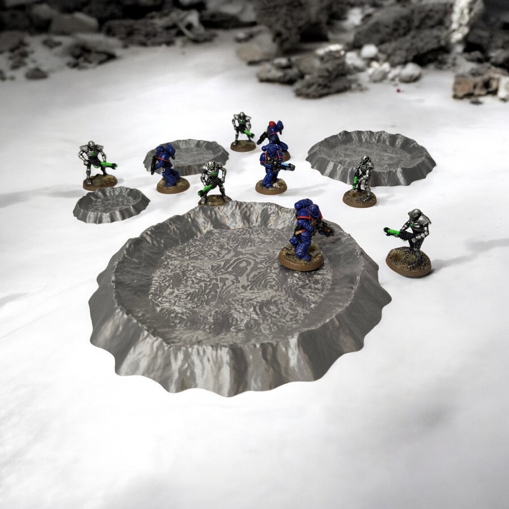 3D Printed Terrain Battlefield Blast Craters Set 2 Great For 40K / Kill Team