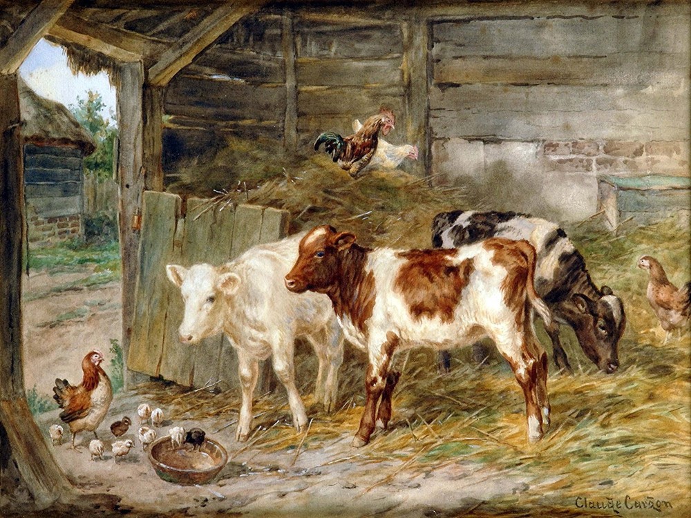 Cattle and Chickens Tile Mural Kitchen Bathroom Wall Backsplash Marble Ceramic