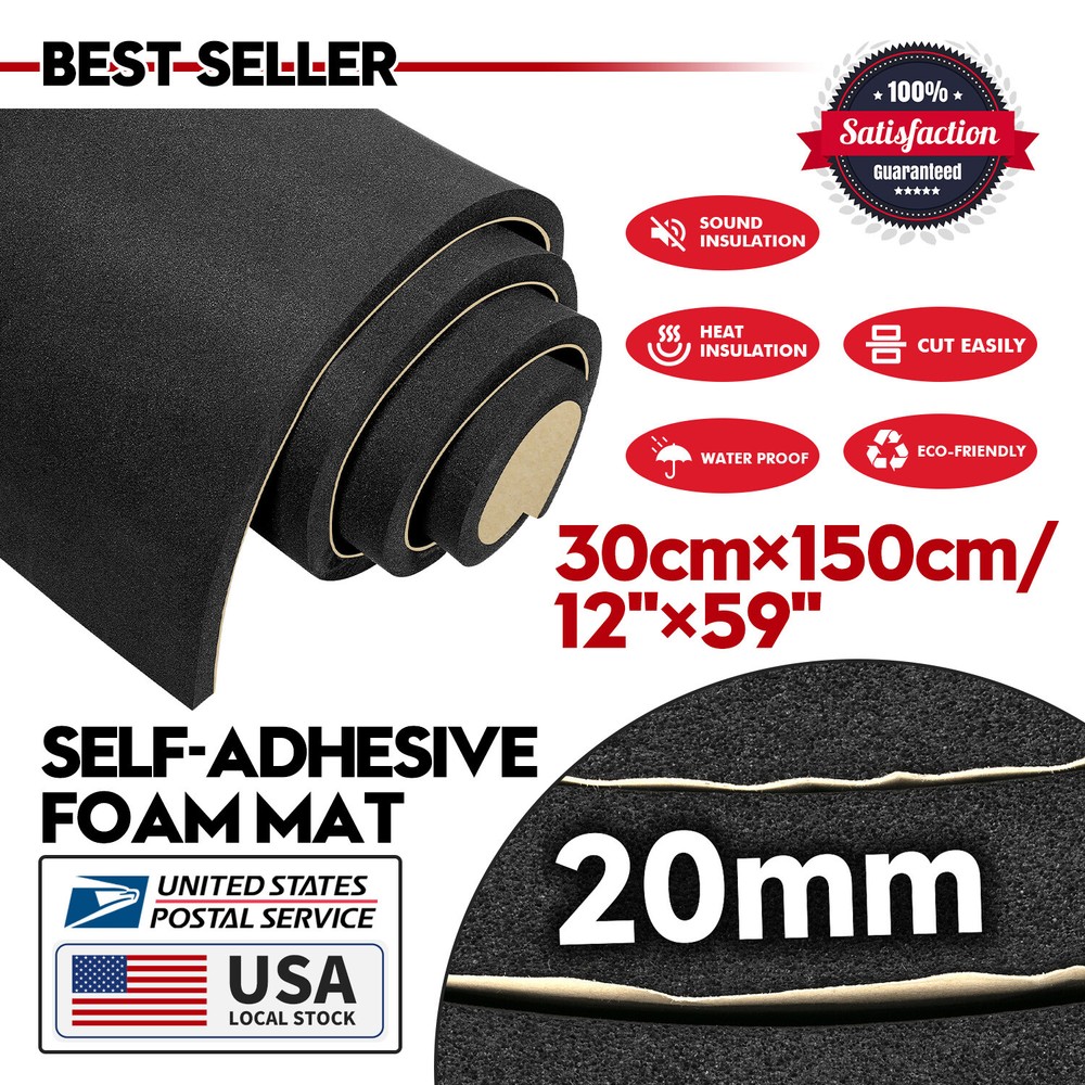 DIY Black Foam Sheet Self Adhesive Rubber Padding Neoprene Sponge Rubber Mat