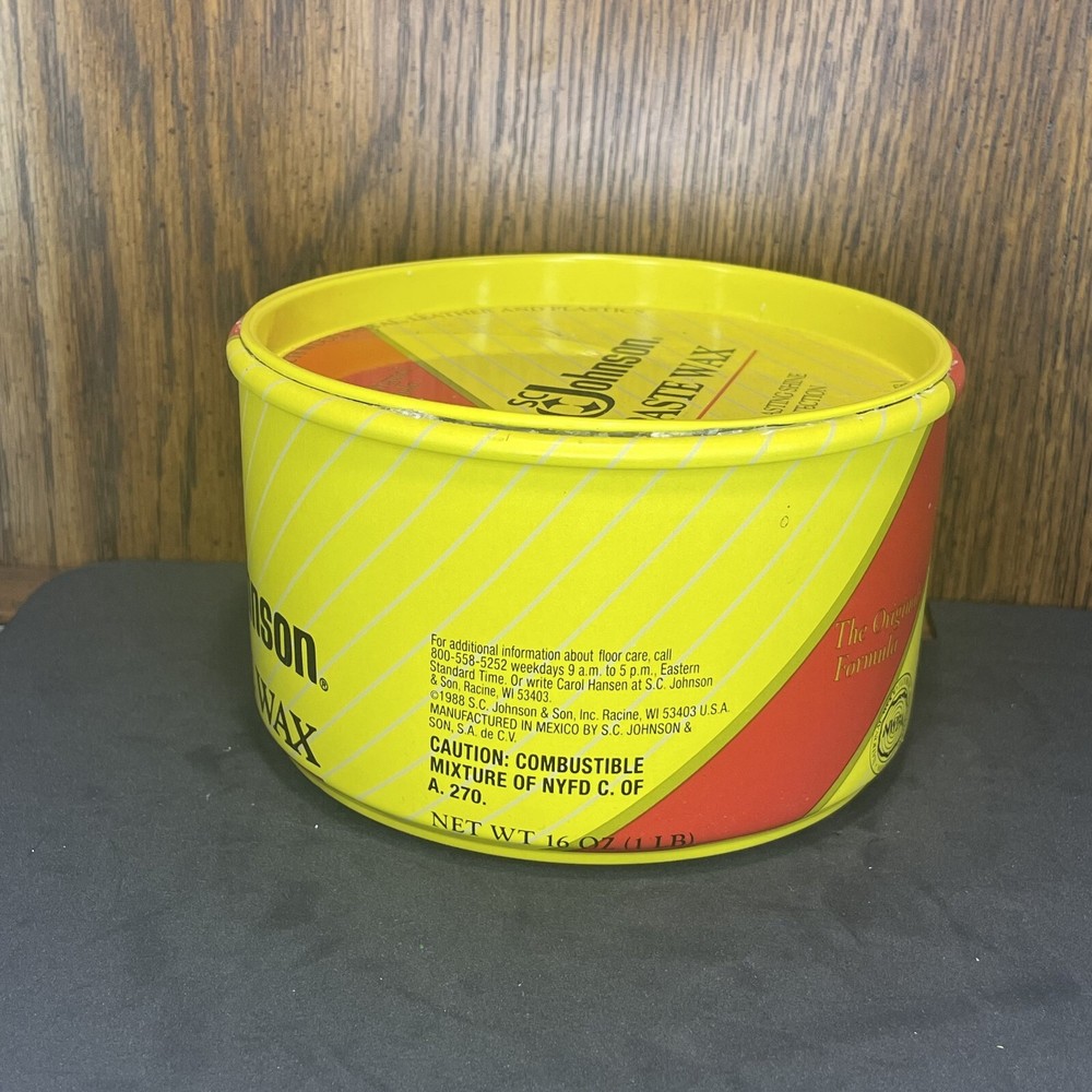 SC Johnson Paste Wax 16oz 1988 Original Formula 90% Full
