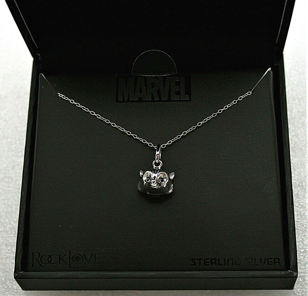 Marvel Comics Rocket Racoon .925 Silver Necklace Pendant New NOS Box GOTG