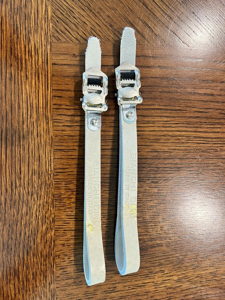 Alfredo Binda Binachi Dino Toe Straps - light grey/stone color - NOS