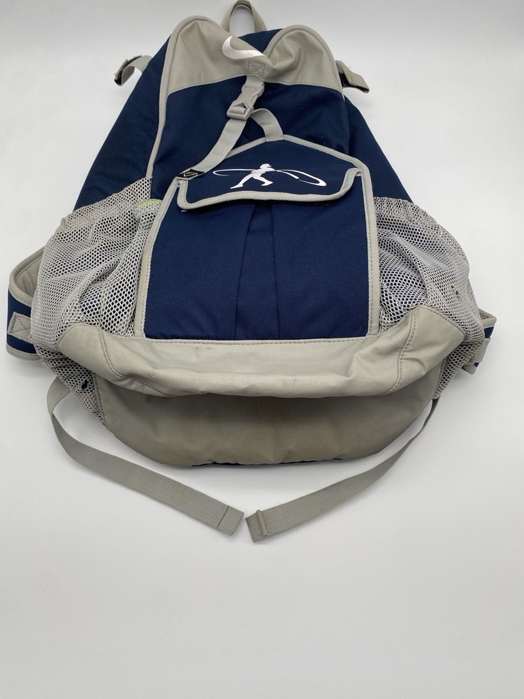 Nike Swingman Softball Baseball Backpack Multiple Pockets Gray /Blue