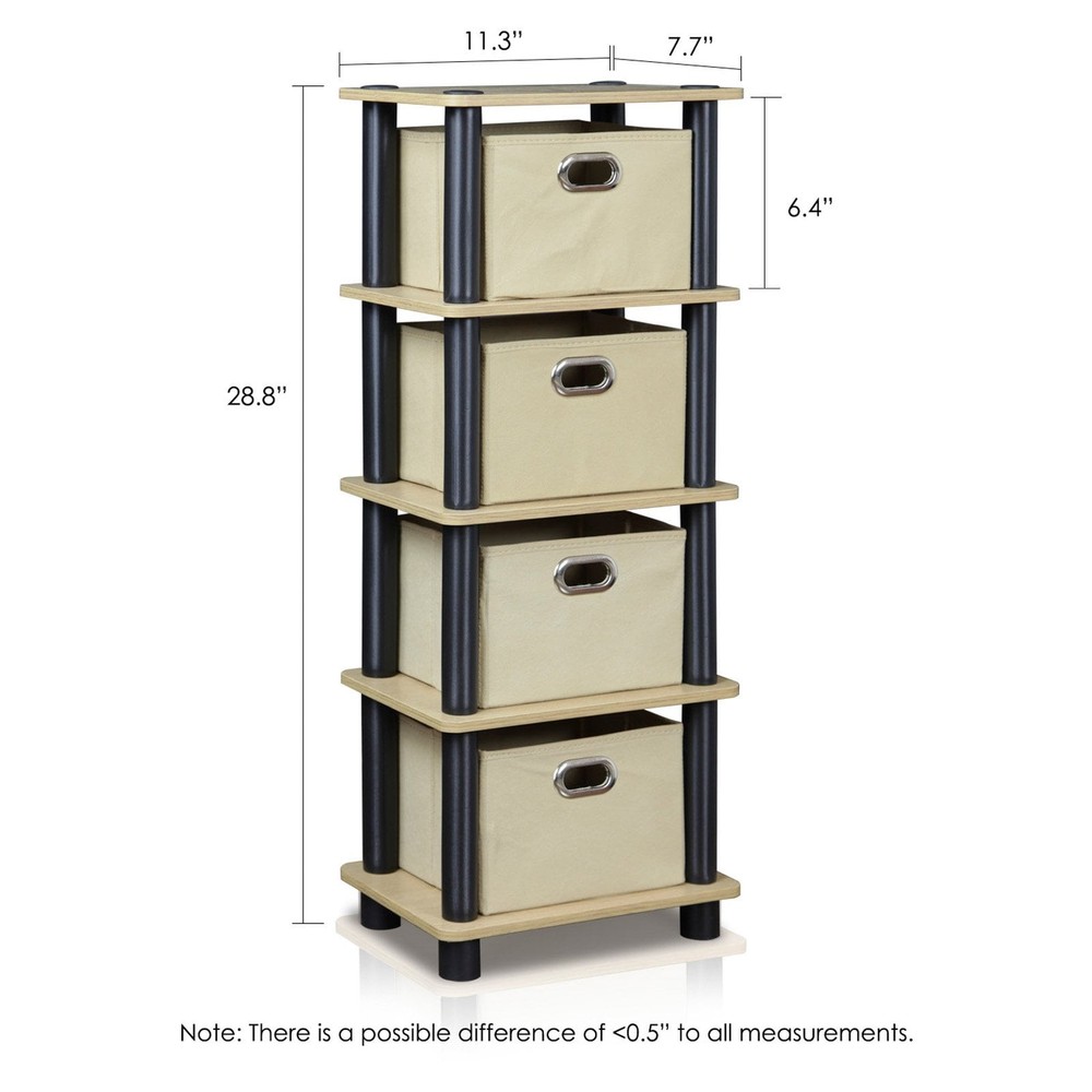 Turn-N-Tube 4-Bins System Rack Oak