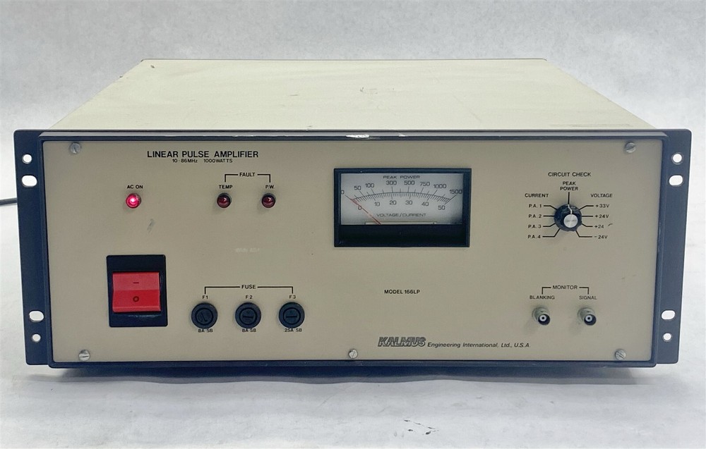 Kalmus Engineering Model 166LP Linear Pulse Amplifier 10-86MHz 1000Watts