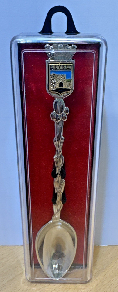 Perouges Souvenir Spoon,  Crown with Castle Handle