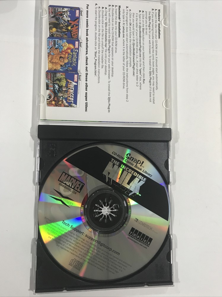 Incredible Hulk snap Cd rom Comics book library windows mac opened