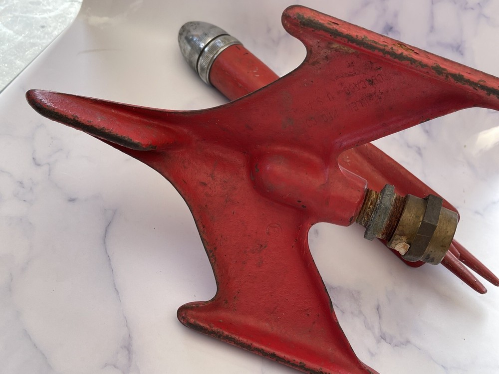 1950s W D Allen Red Rocket Water Sprinkler Space Age UNTESTED