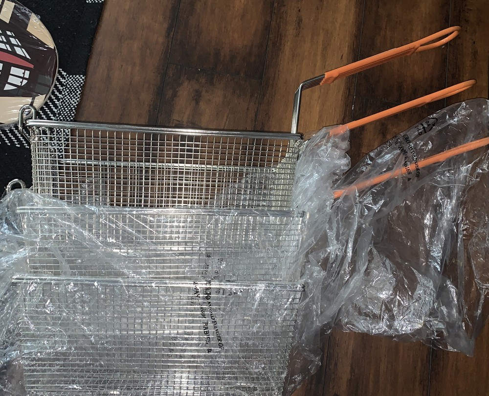 3 Fry Basket with Orange Handle Medium