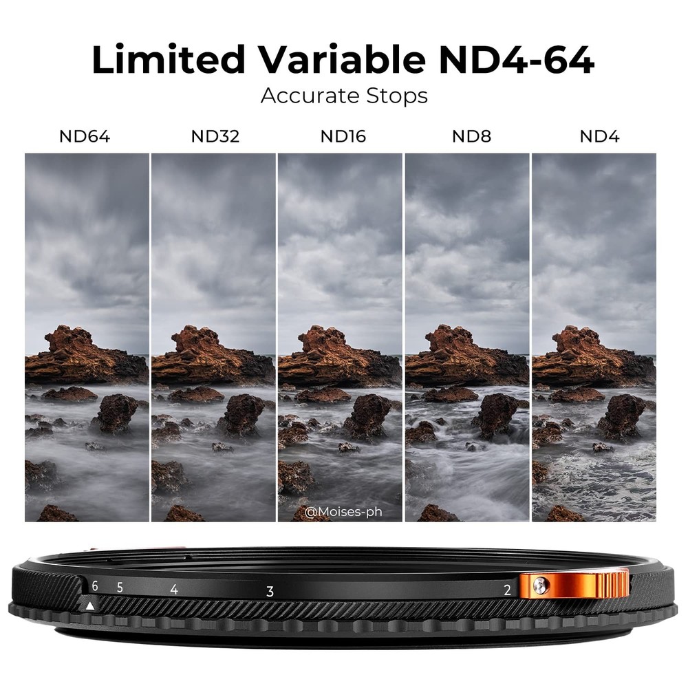 46mm ND4-64 (2-6 Stops) ND Lens Filter Variable & CPL Polarizers Filter 2-in-...