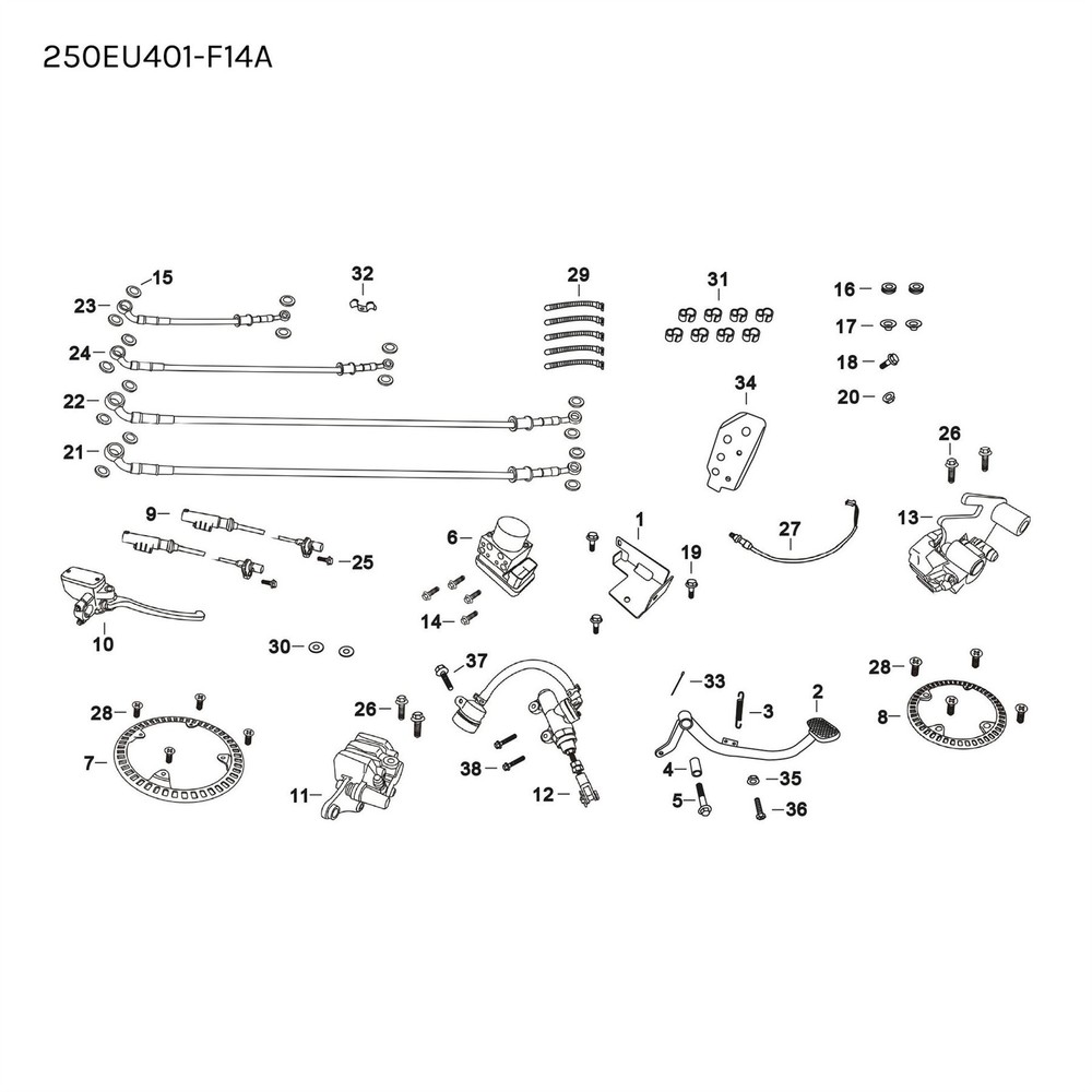 Mutt GT-SR 250 EU5 2022 - 2025 Rear ABS Ring ref no.8