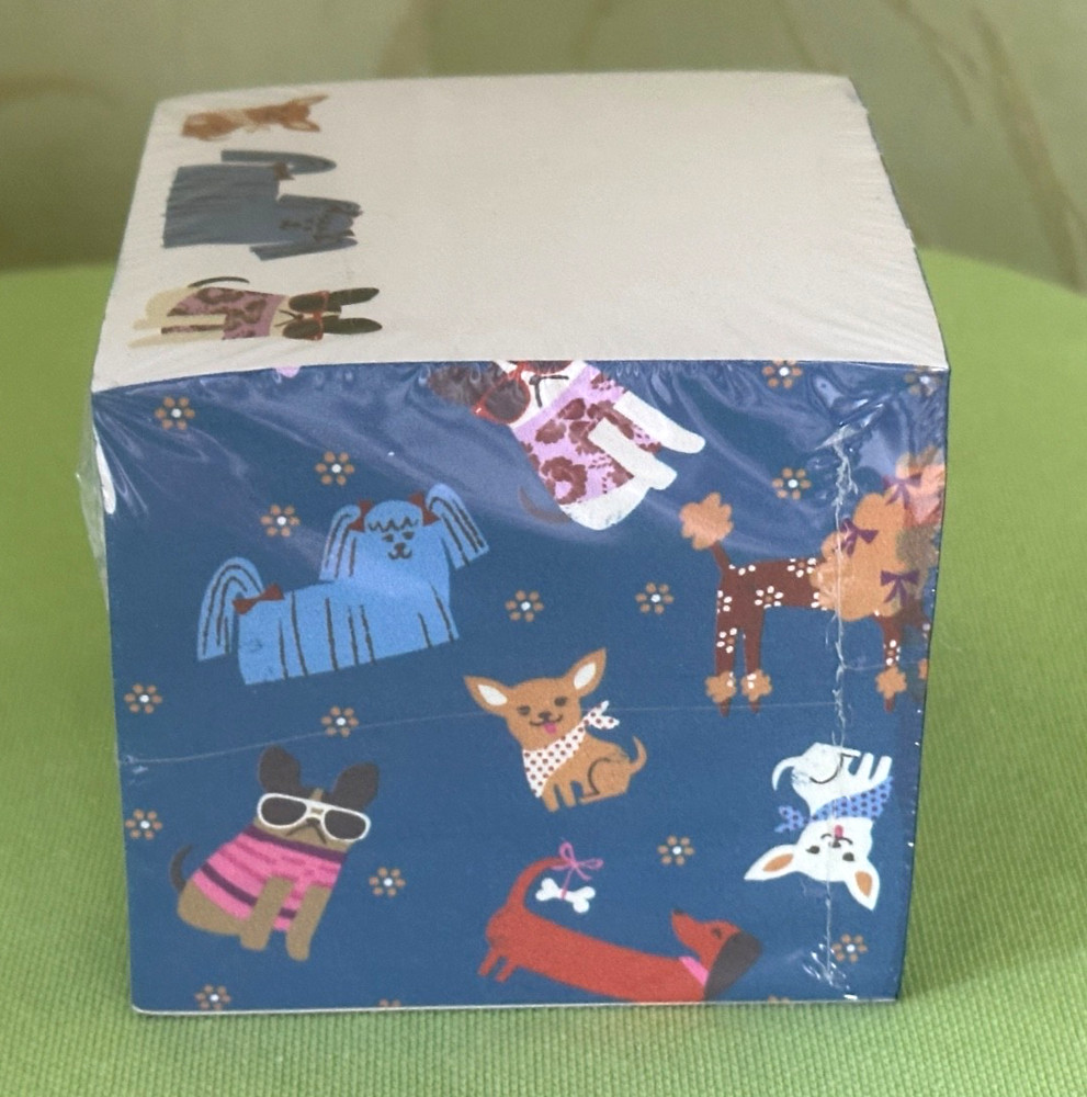 VERA BRADLEY BARK PARK PRINTED NOTE CUBE:NWT DOGS