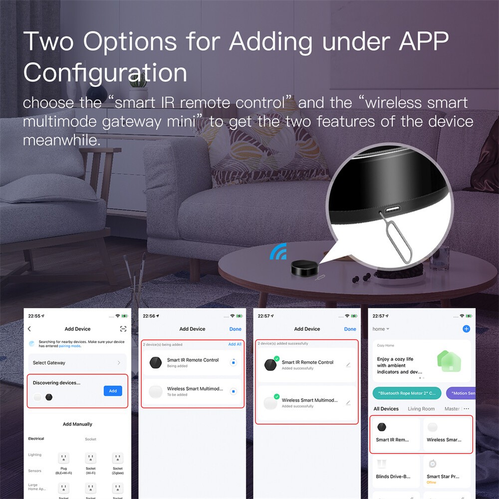 MOES WiFi 2in1 Wireless Multi-Mode Gateway Hub + Universal IR Remote Controller
