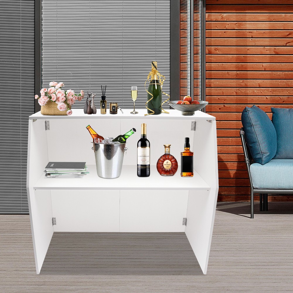 Foldable Bar Portable Event Bar Rectangular Portable Bar Cabinet Free-standing