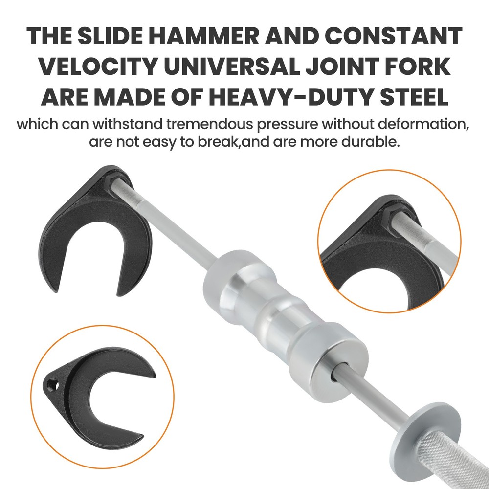 Heavy Duty Inner CV Axle Removal Tool w/ Slide Hammer & CV Joint Puller Set