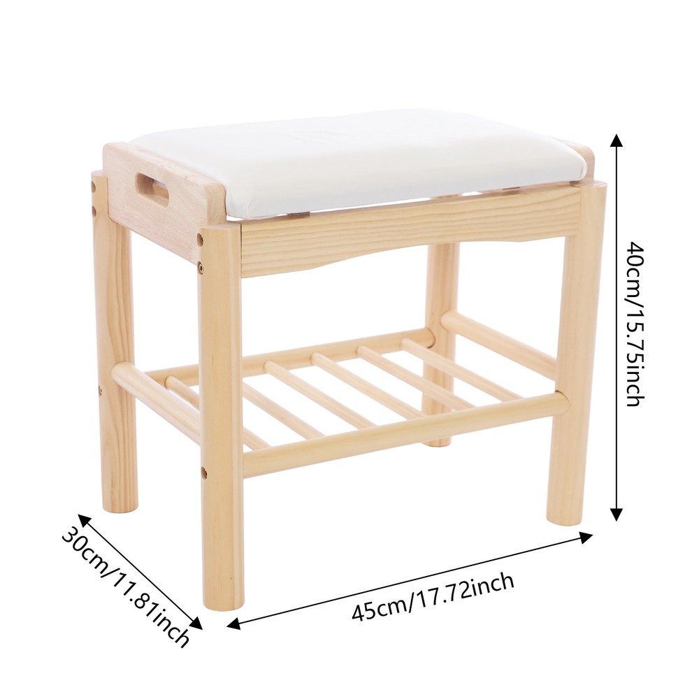 Rectangular Shoe Storage Bench,45*30*40cm Shoe Storage Bench for Entryway