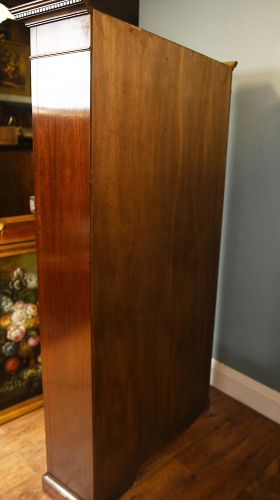 Regency Bookcase Sheraton Inlay Open Front Book Case