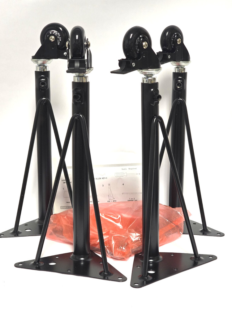 LAMINATE ACTIVITY TABLE STAND HEIGHT ADJUSTABLE LEGS WITH WHEELS