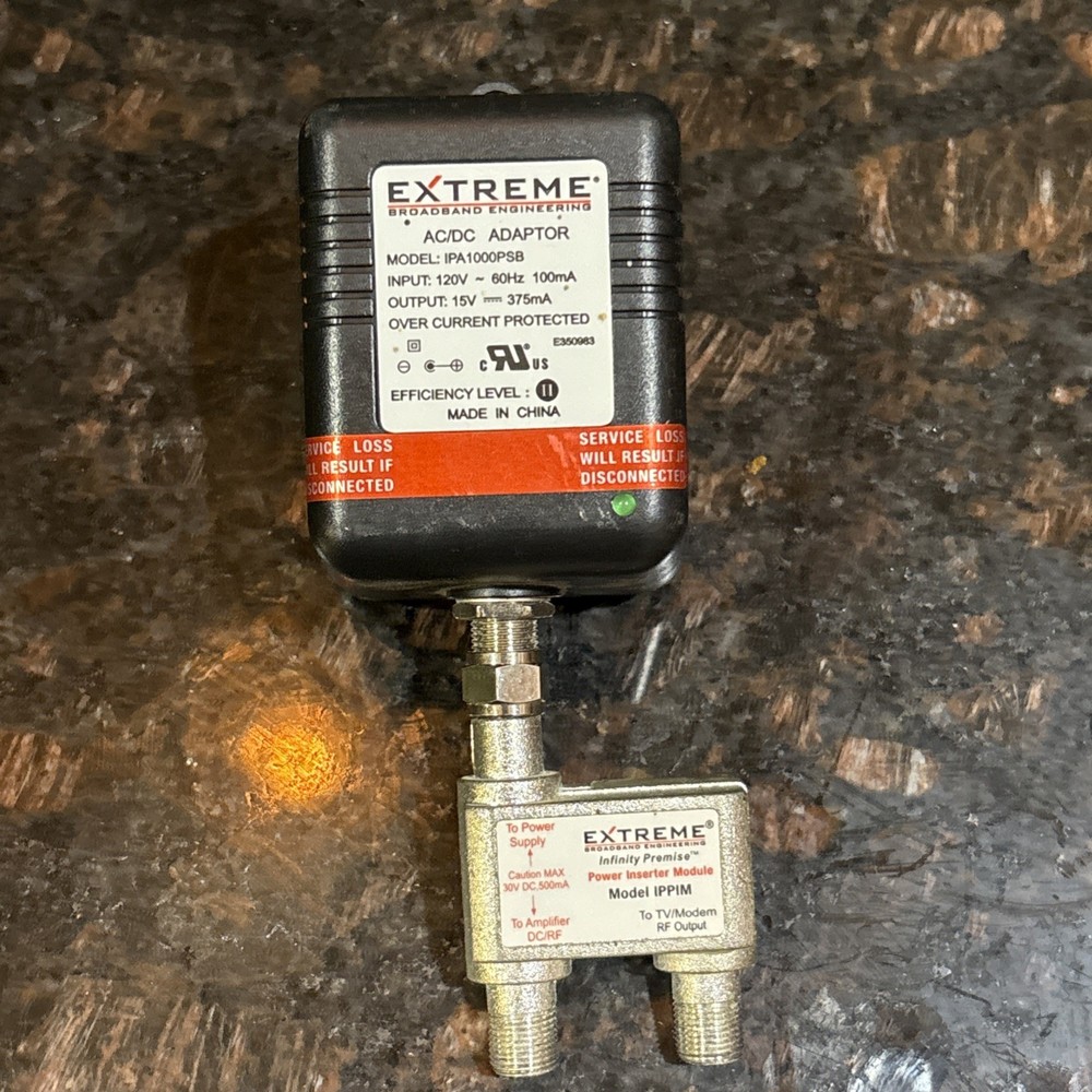 Extreme Broadband Infinity Premise AC Adapter IPA1000PSB & IPPIMH Module - Works