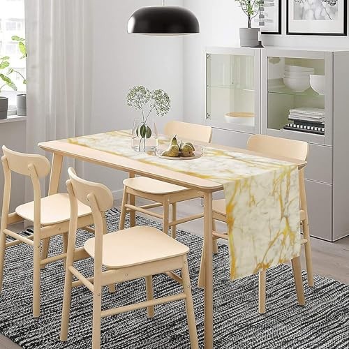 Marble Table Runner, Abstract White Modern 13x36" Table Runner Tr-marble03