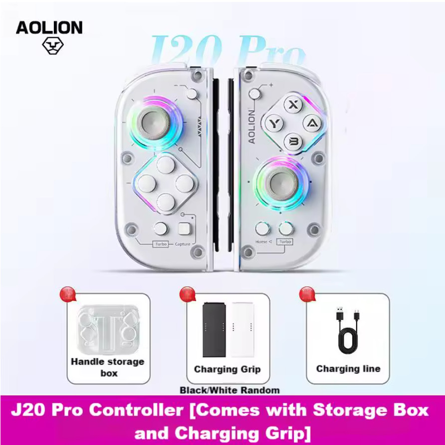 Aolion White J20 Pro Knight Wireless Joycons