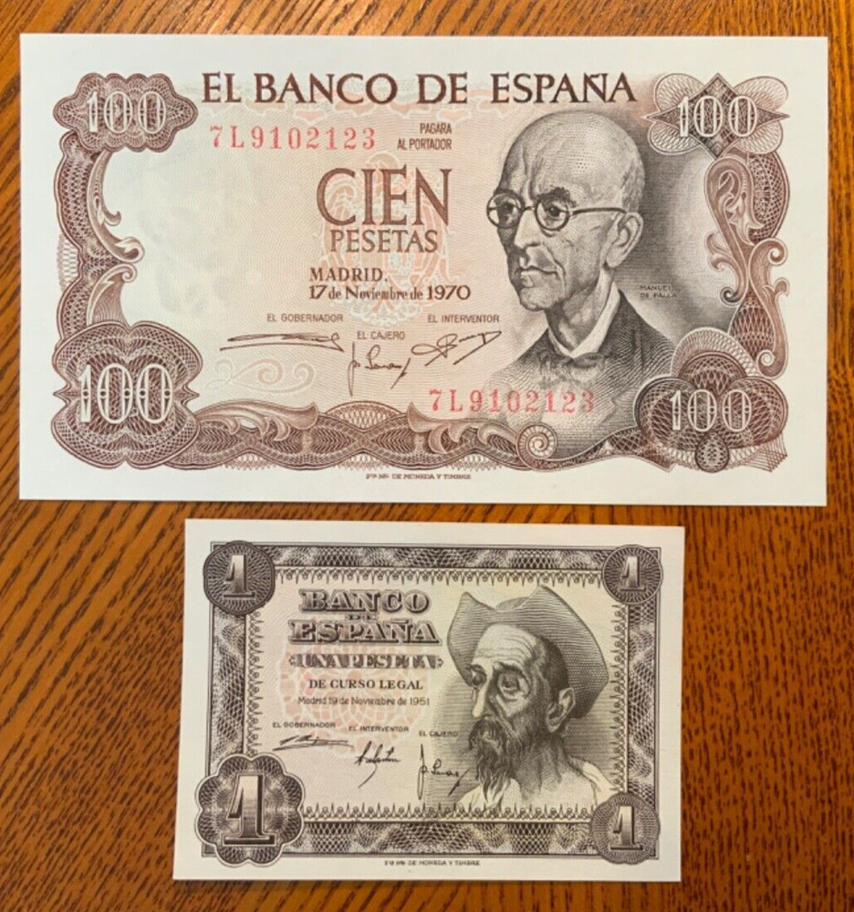 Vintage Banknote Lot  from Spain.