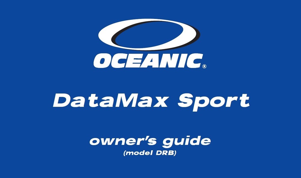 Oceanic Datamax Sport (Blue Button) Dive Computer Manual Printed 71 Pages
