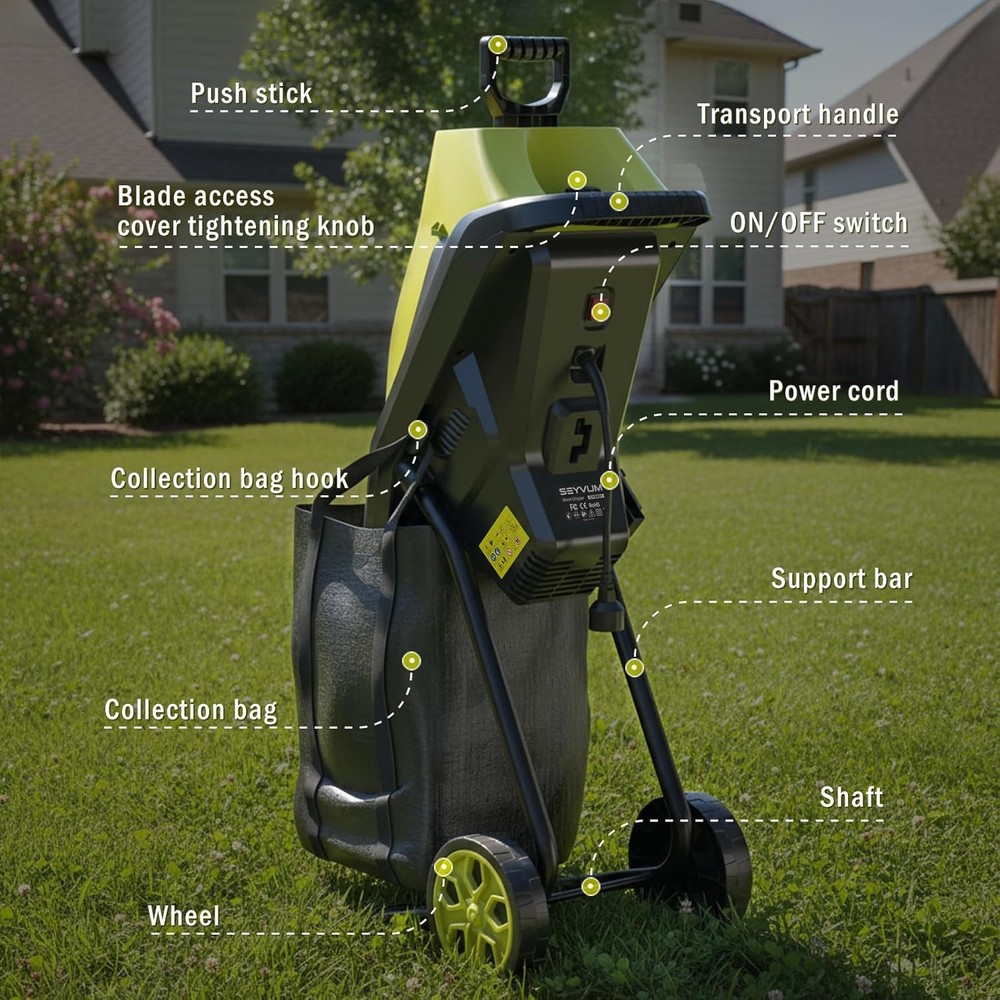SEYVUM Wood Chipper Branch Shredder