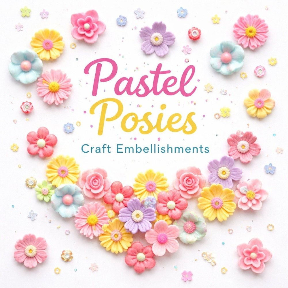 Pastel Posies Craft Embellishments | Spring Flower Flatbacks