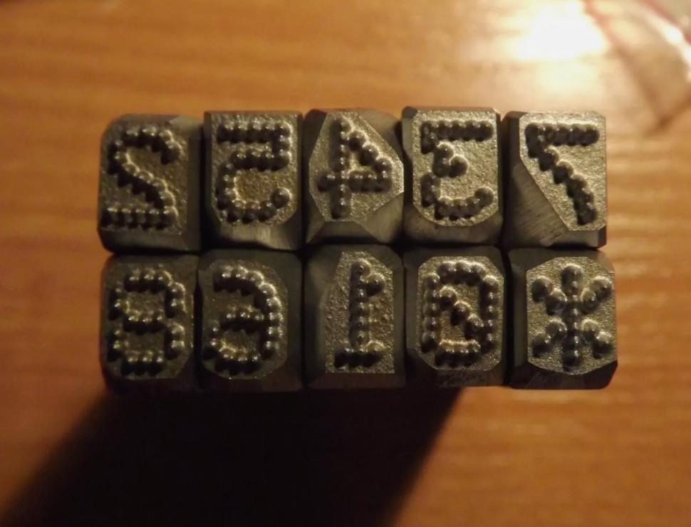 1/4 inch Number Stamp Set for Harley Davidson Punch dot