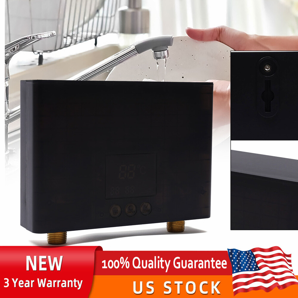 110V Instant Electric Tankless Hot Water Heater Shower Boiler Kitchen Bathroom