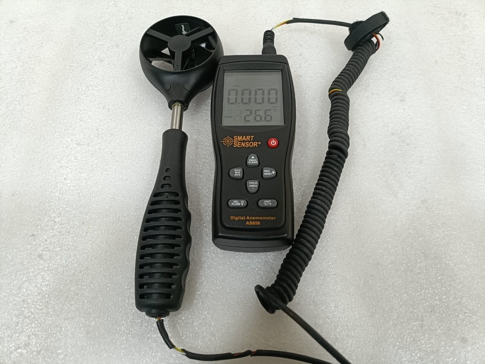 Smart Sensor AS856 Digital Anemometer Wind Speed Meter Temperature °C/°F