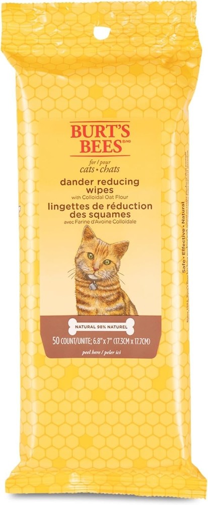 Unscented 50 Count Dander Reducing Wipes for Cats & Kittens - pH Balanced