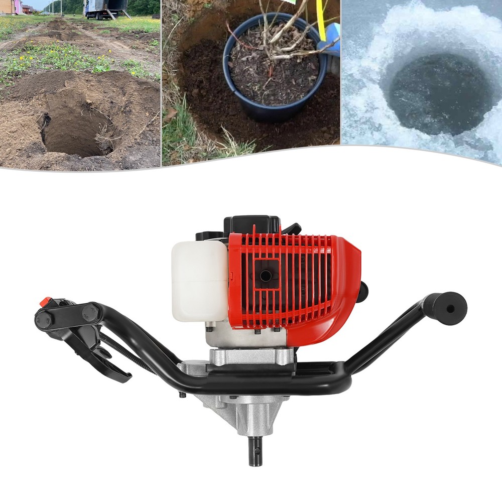 2-Stroke Post Hole Digger Engine, 52CC Gas Powered Earth Auger, NO Drill Bits