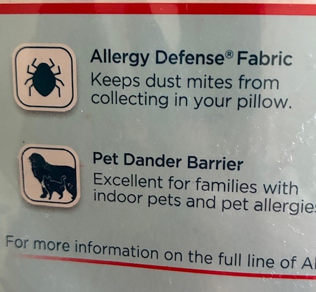 ALLEREASE "BODY" Zippered Pillow Protector light grey ONE (1) 20”x52”