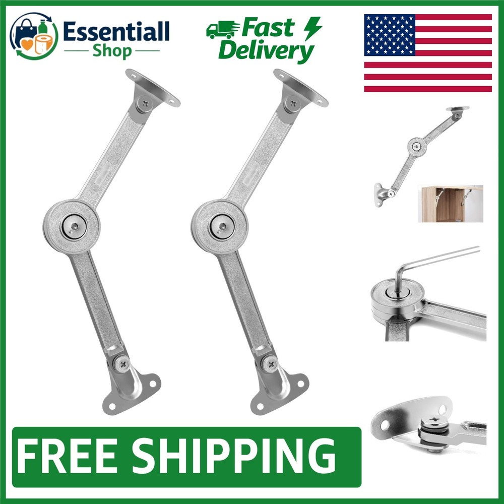 Dual Pack  Lid Stay Hinges - Unfinished 40lbs Capacity, Adjustable Angles