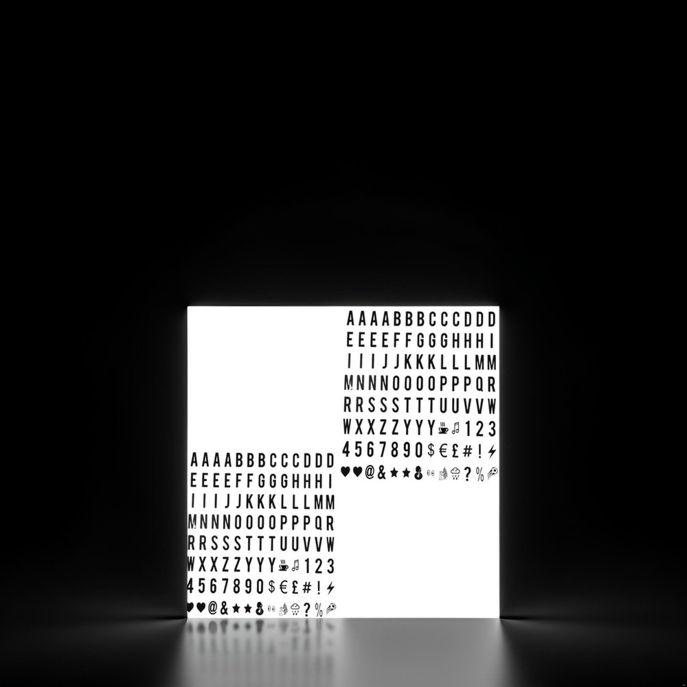 2 sets Black Cinematic Lightbox Replacement Letters & 65.4x35mm,