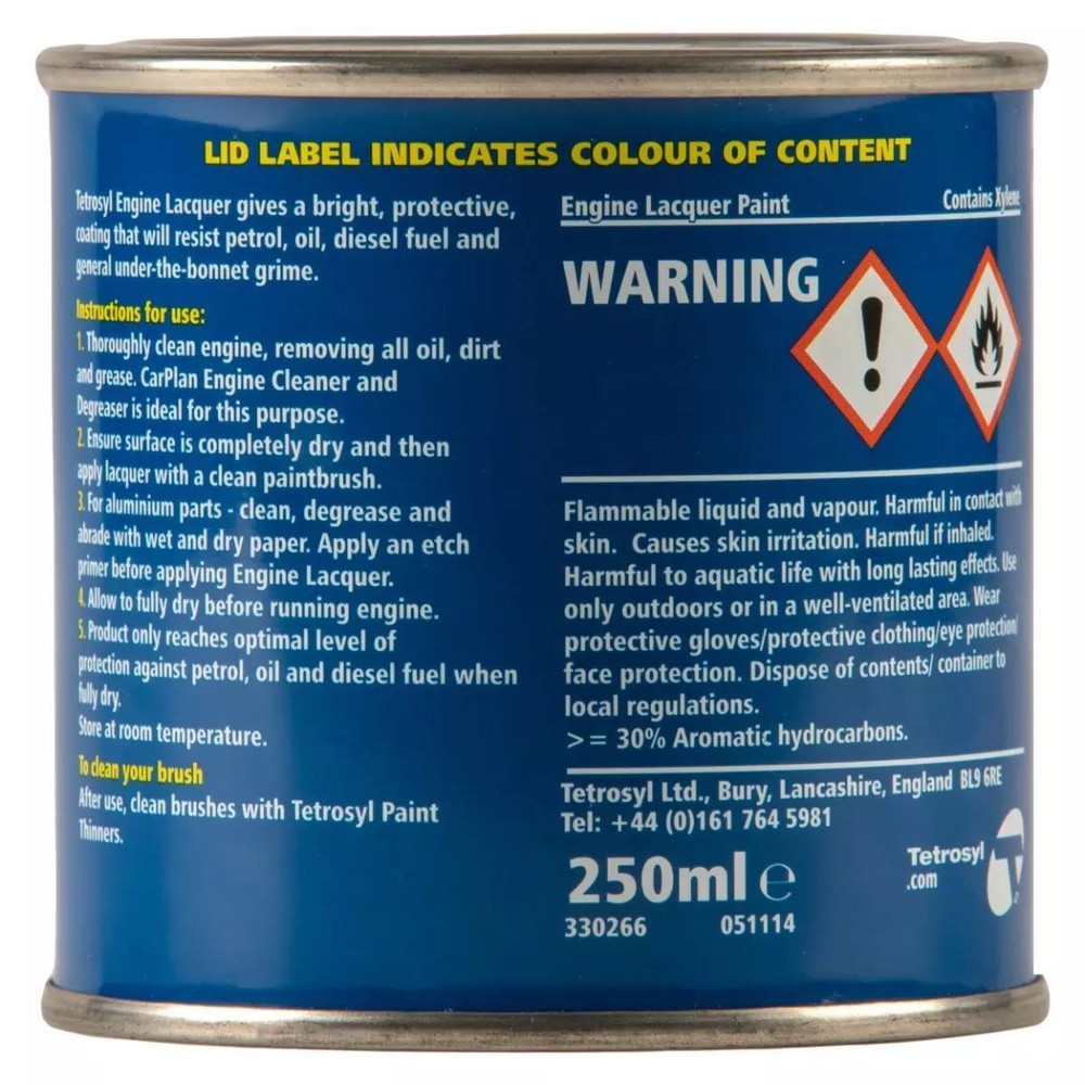 Carplan Engine Lacquer Gloss Black High Quality Long Lasting 250ml Elp002