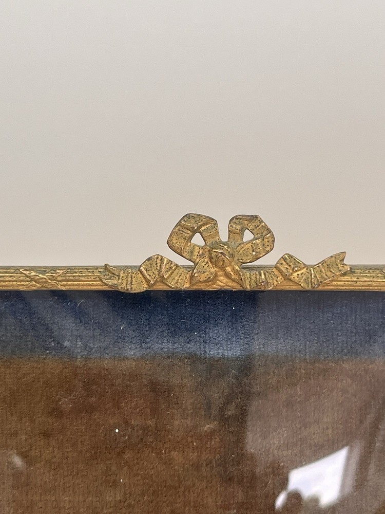 Antique Ormolu Convex Glass Photo Frame