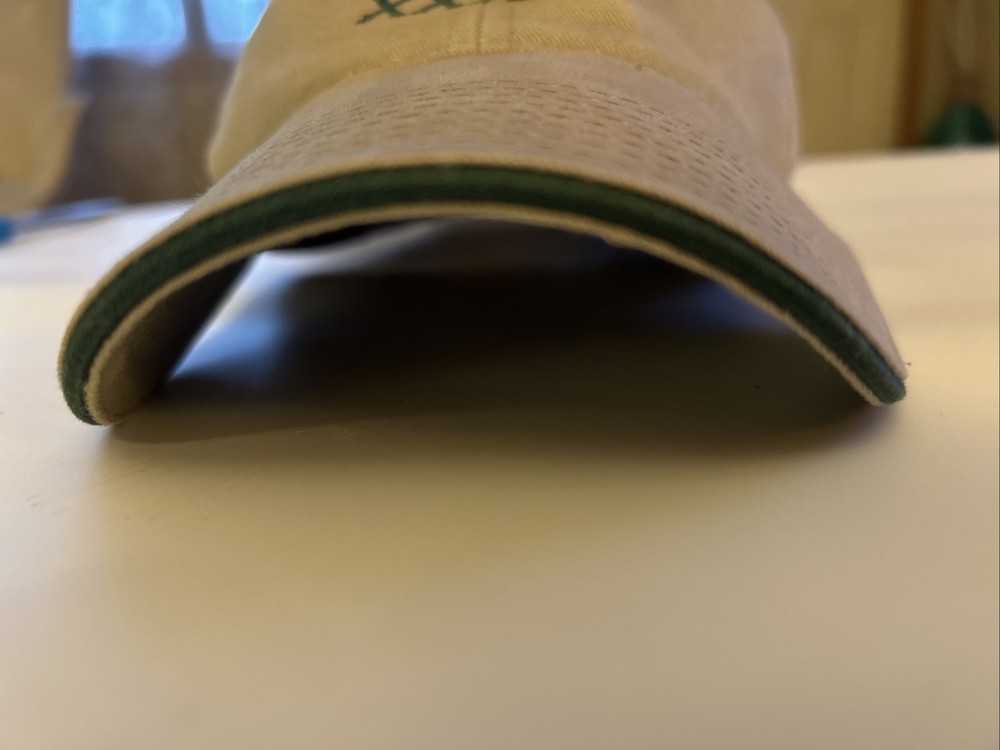 Golf Hat Cap With Beaver Embroidered Khaki With Hook & Loop Strap