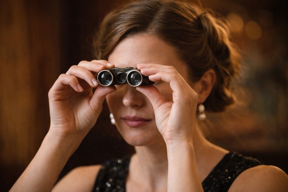 Vintage Miniature Folding Opera Glasses Pocket Binoculars Leather Case