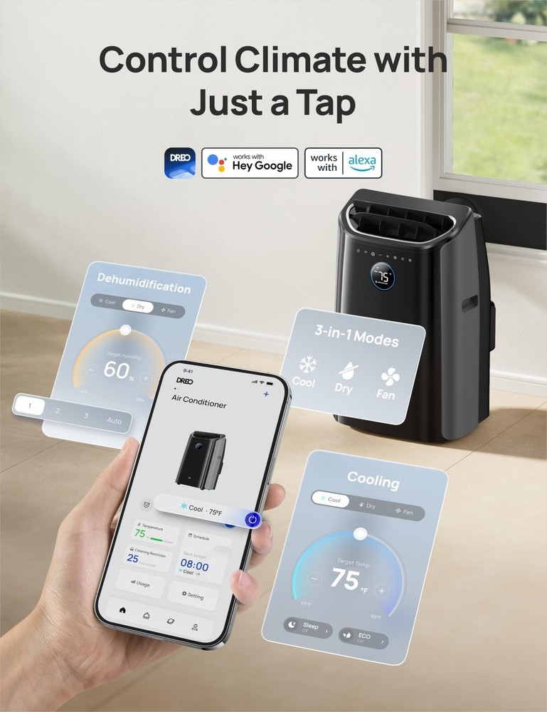 Portable AC 8000 BTU DREO with Drain Hose