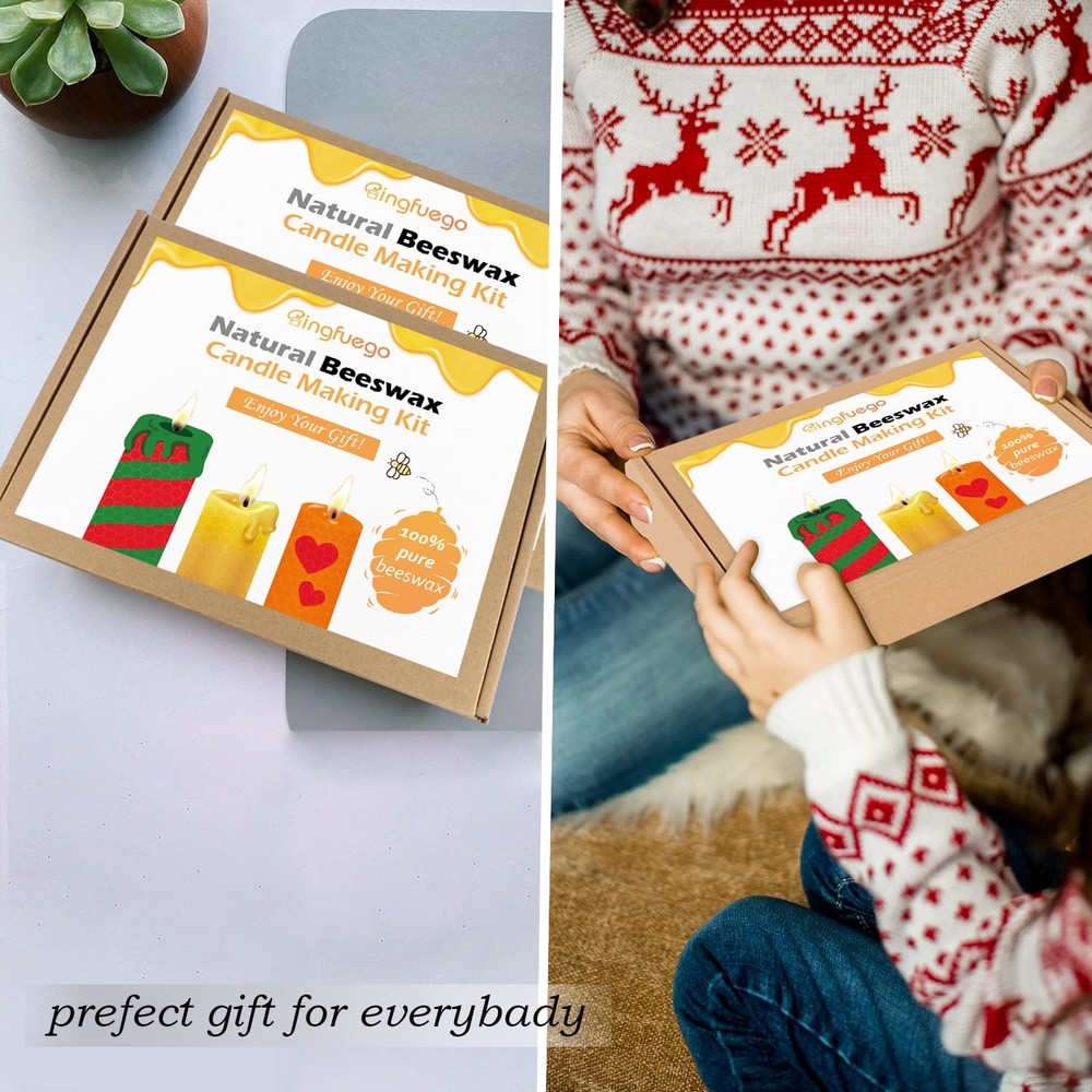 Beeswax Candle Making Kit for - 12 Sheets for Rolling, Natural Candle Making ...