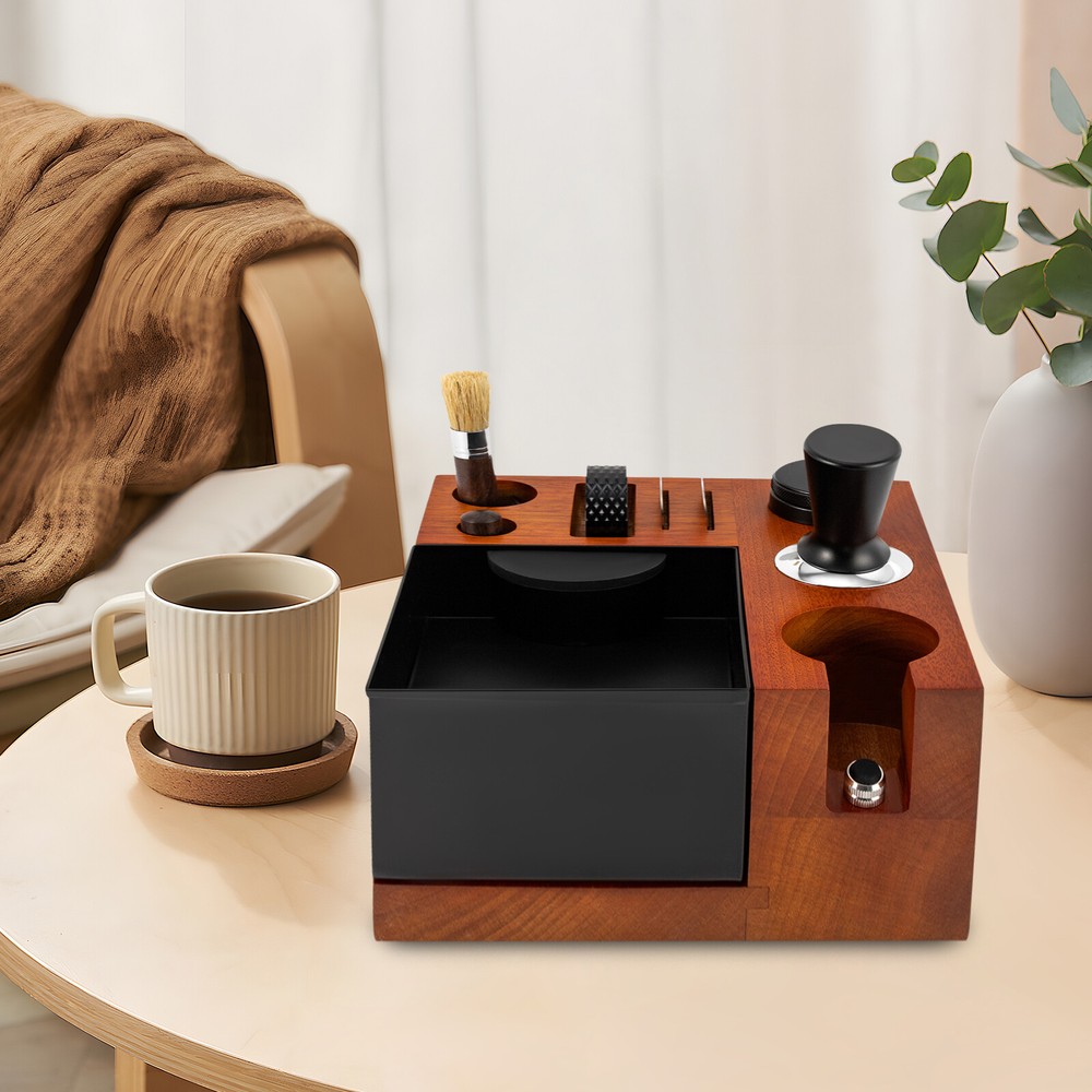 Wood Coffee Ground Knock Box Coffee Accessory Organizer With Knocking Platform
