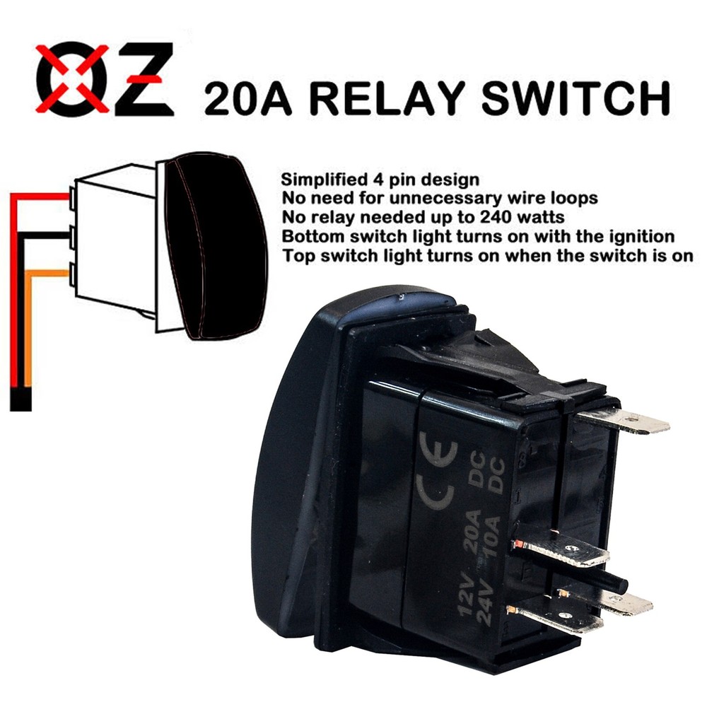 10' Split Wire Harness Kit Pulse Busbar Plug SIDE LIGHTS On/Off Rocker Switch